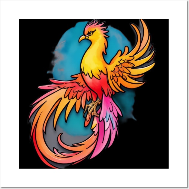 Legendary Phoenix bird of fire and revenge Wall Art by Ramilia